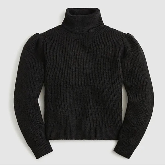 New JCrew Cropped puff-sleeve turtleneck sweater - Picture 4 of 5